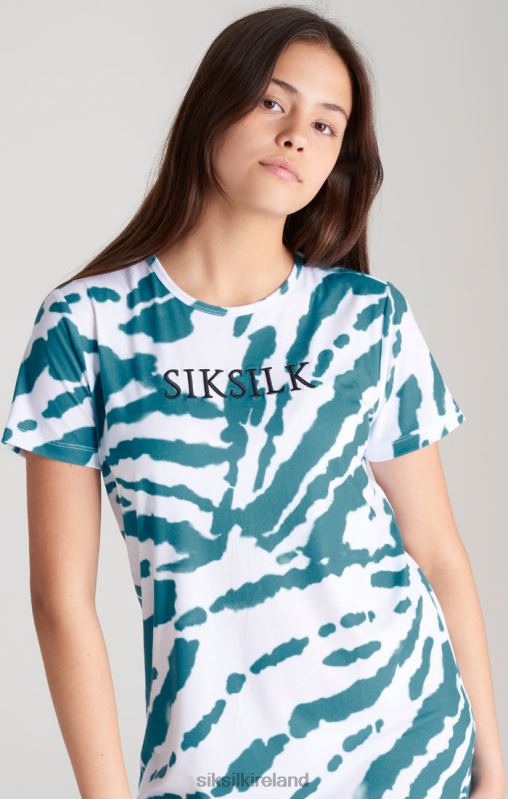 SikSilk Girls White Tie Dye T-Shirt Dress XTFJ343 Apparel