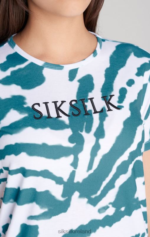 SikSilk Girls White Tie Dye T-Shirt Dress XTFJ343 Apparel