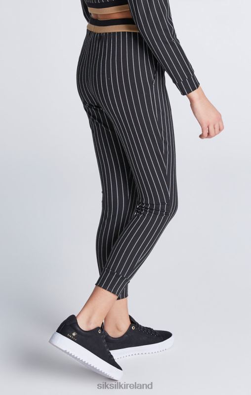 SikSilk Girls Black Baseball Stripe Cropped Hoodie XTFJ337 Apparel