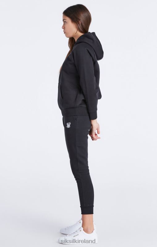 SikSilk Girls Black Essentials Overhead Hoodie XTFJ335 Apparel