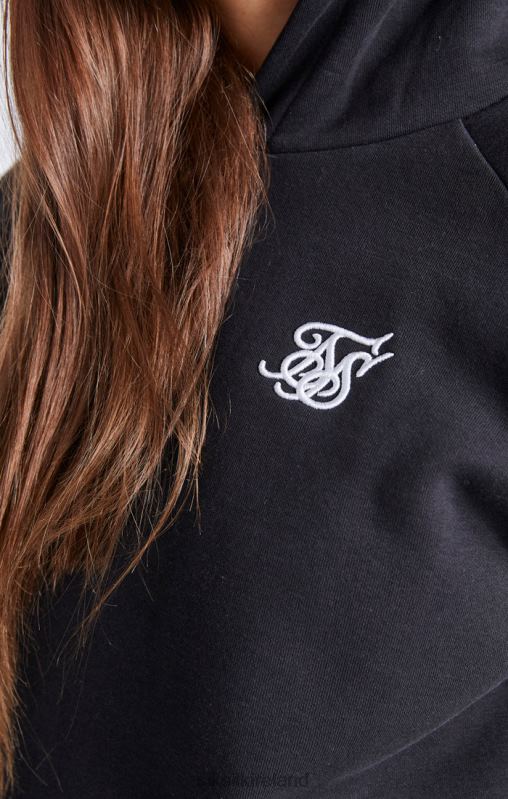 SikSilk Girls Black Essentials Overhead Hoodie XTFJ335 Apparel