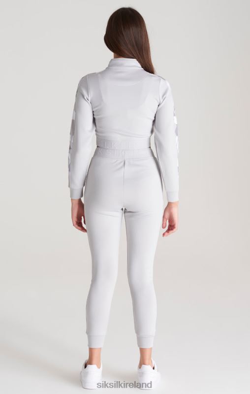 SikSilk Girls Grey Camo Panelled Track Top XTFJ338 Apparel