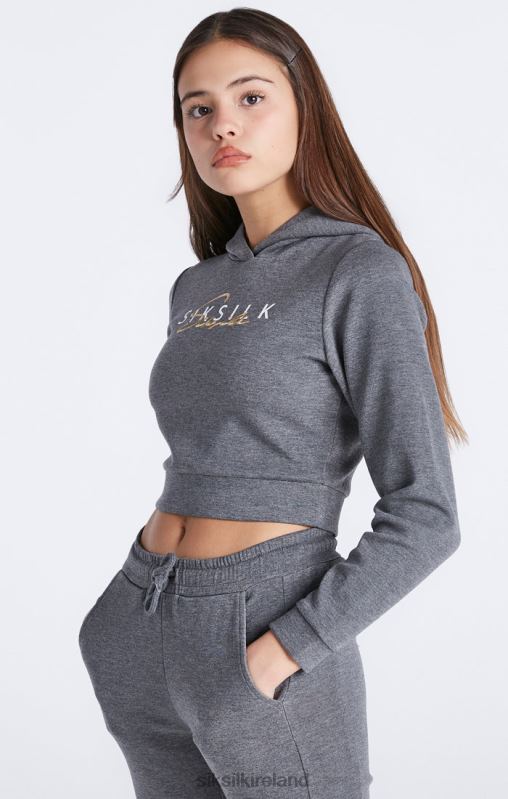 SikSilk Girls Grey Marl Signature Track Top XTFJ329 Apparel