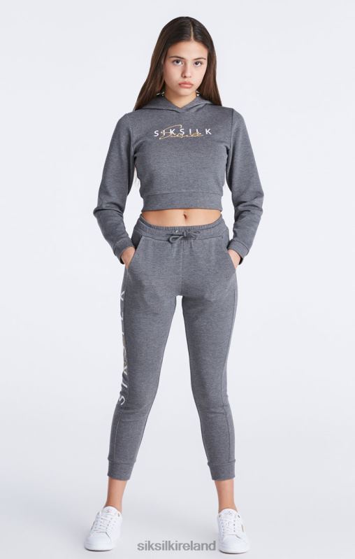 SikSilk Girls Grey Marl Signature Track Top XTFJ329 Apparel