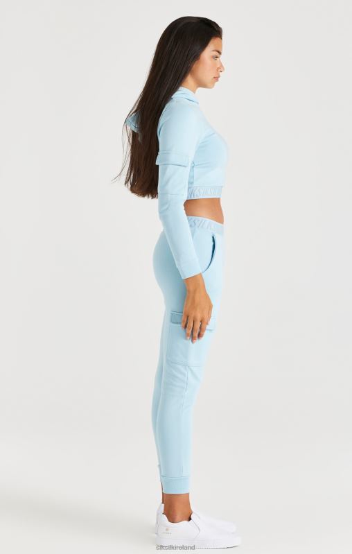 SikSilk Girls Taped Cargo Overhead Hood - Blue XTFJ328 Apparel