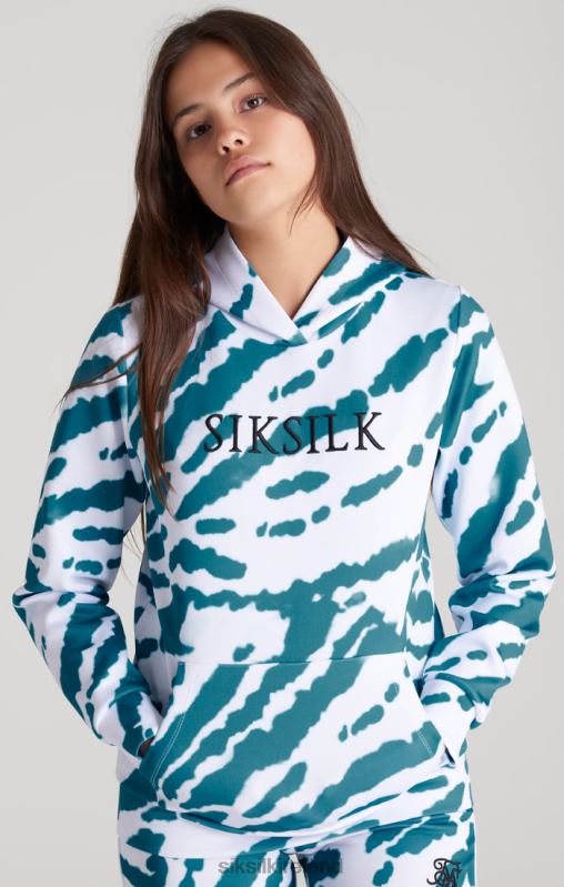 SikSilk Girls White Tie Dye Hoodie XTFJ339 Apparel