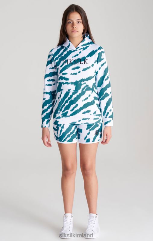 SikSilk Girls White Tie Dye Hoodie XTFJ339 Apparel