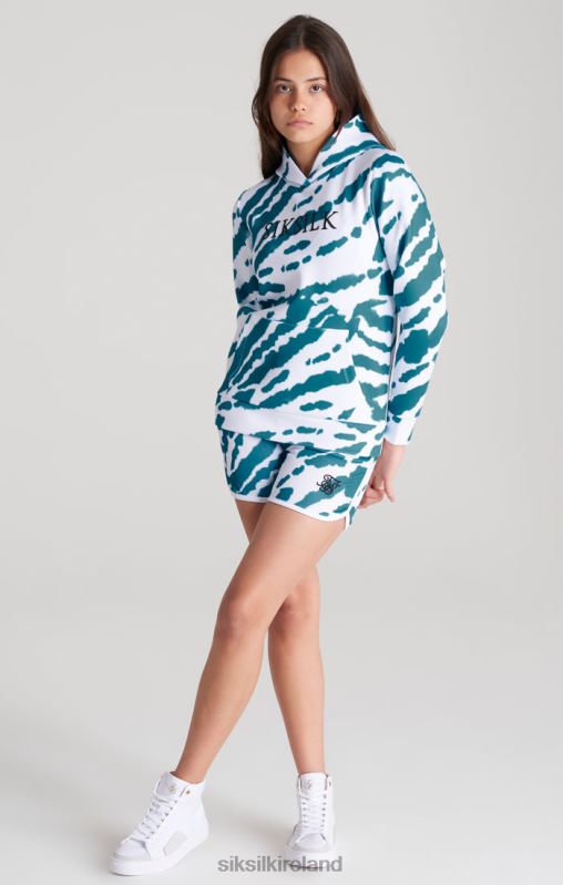 SikSilk Girls White Tie Dye Hoodie XTFJ339 Apparel