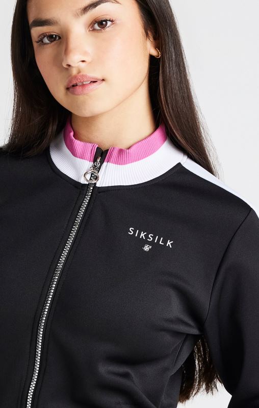 SikSilk Girls Black Retro Jacket XTFJ341 Apparel