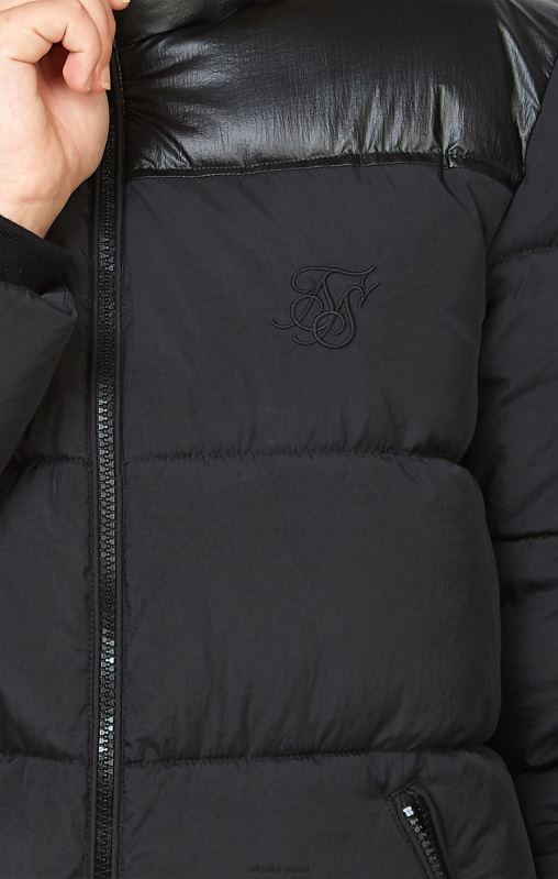 SikSilk Girls Black Zip Through Bubble Jacket XTFJ340 Apparel