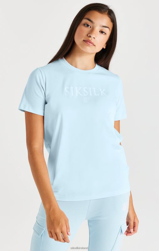 SikSilk Girls Branded Tee - Blue XTFJ319 Apparel