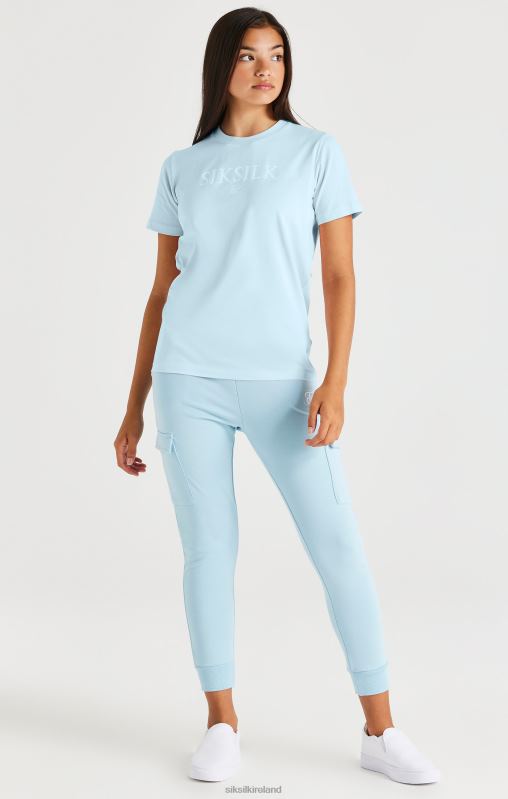 SikSilk Girls Branded Tee - Blue XTFJ319 Apparel