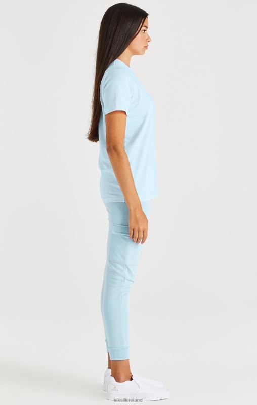 SikSilk Girls Branded Tee - Blue XTFJ319 Apparel