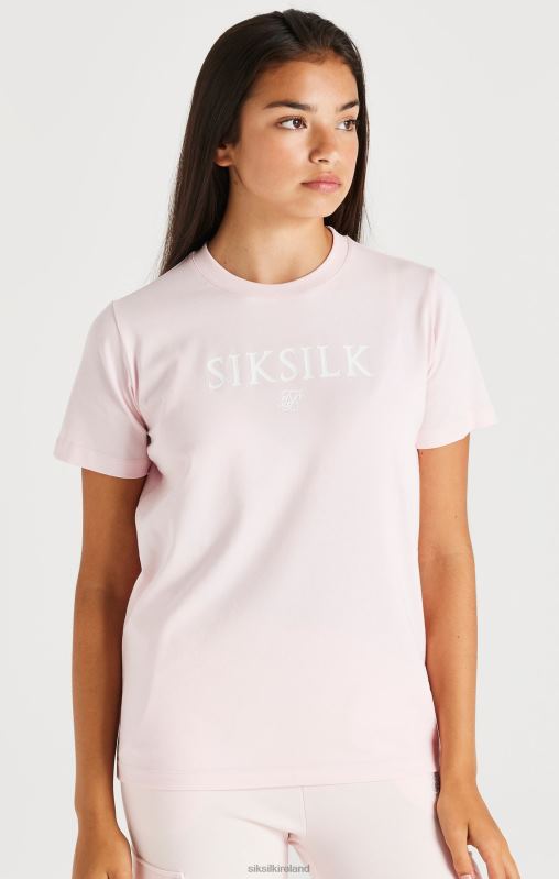 SikSilk Girls Branded Tee - Pink XTFJ317 Apparel