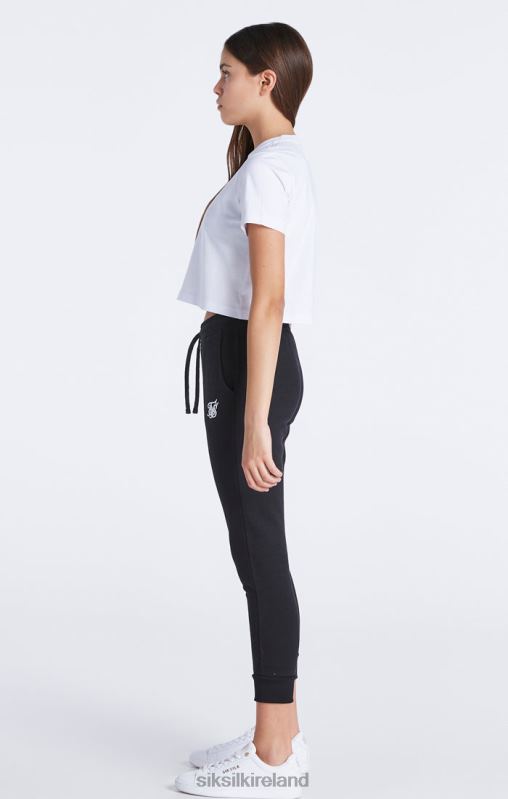 SikSilk Girls White Essentials Cropped T-Shirt XTFJ321 Apparel