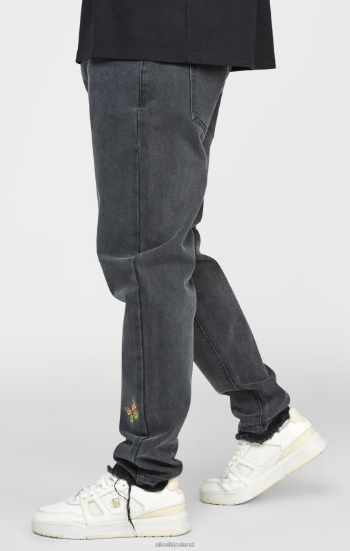 SikSilk Men Black Butterfly Straight Fit Denim XTFJ562 Apparel