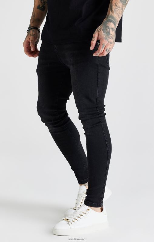 SikSilk Men Black Washed Essential Skinny Jean XTFJ557 Apparel