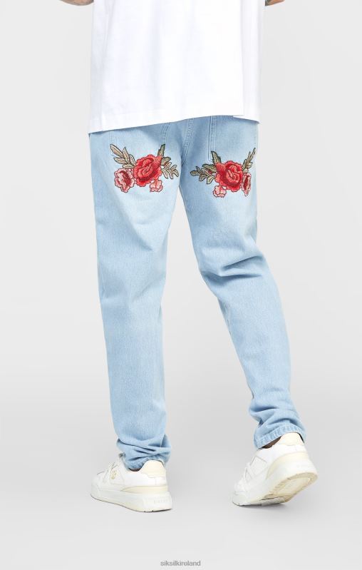 SikSilk Men Blue Rose Straight Cut Denim XTFJ543 Apparel