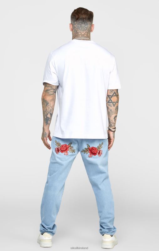 SikSilk Men Blue Rose Straight Cut Denim XTFJ543 Apparel