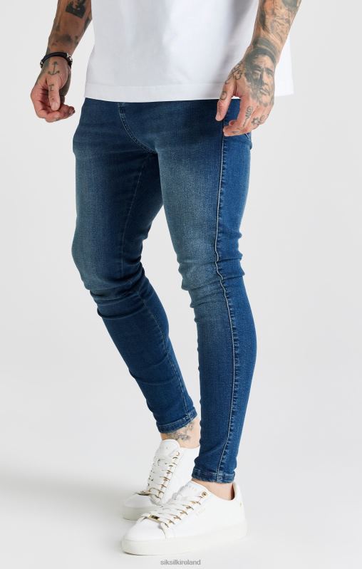 SikSilk Men Blue Washed Essential Skinny Jean XTFJ556 Apparel