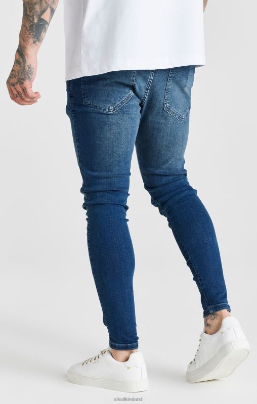 SikSilk Men Blue Washed Essential Skinny Jean XTFJ556 Apparel