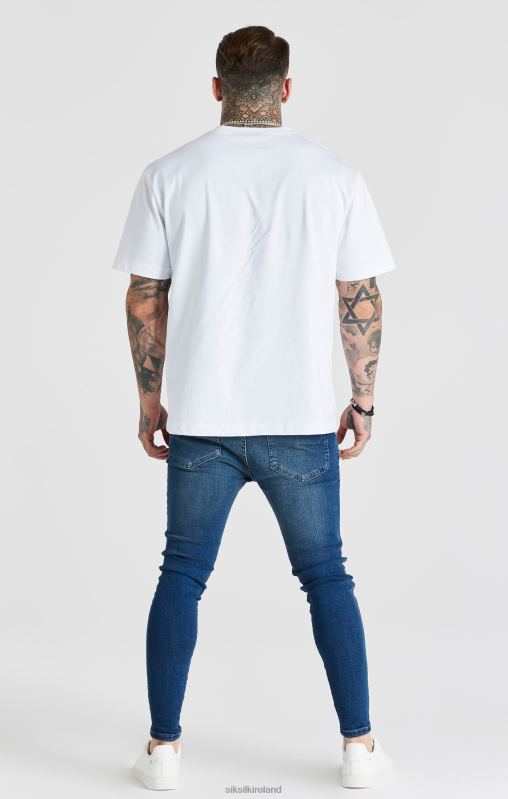 SikSilk Men Blue Washed Essential Skinny Jean XTFJ556 Apparel