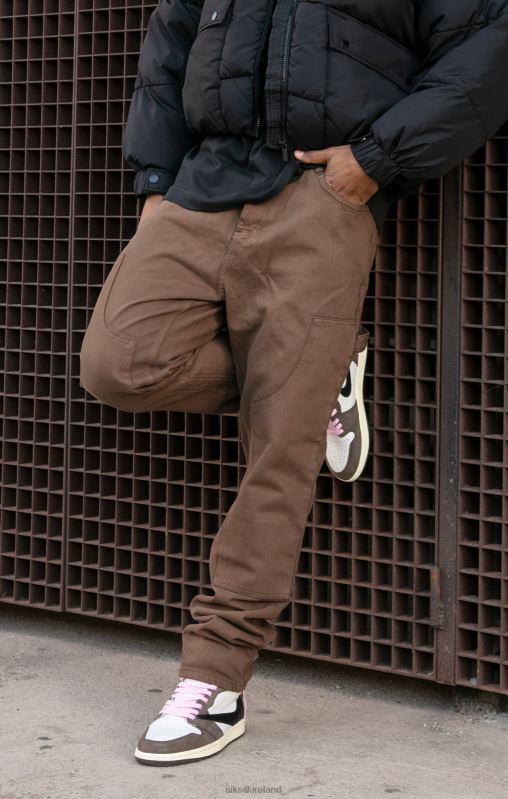 SikSilk Men Brown Straight Fit Carpenter Denim XTFJ549 Apparel