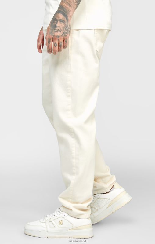 SikSilk Men Ecru Relaxed Fit Denim Jean XTFJ545 Apparel