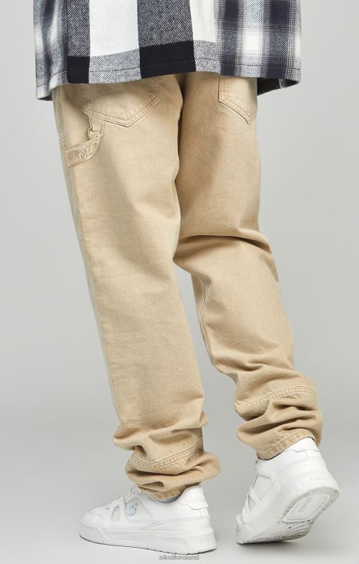 SikSilk Men Ecru Straight Fit Carpenter Denim XTFJ555 Apparel