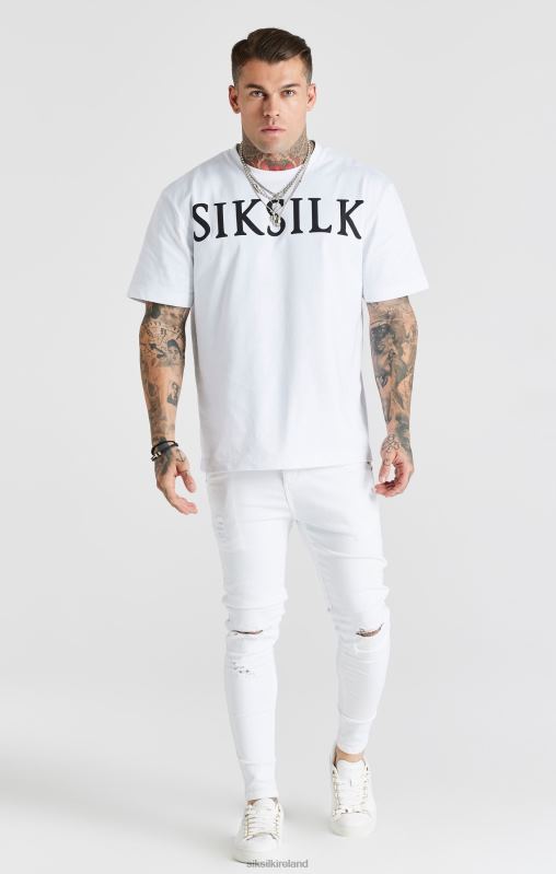 SikSilk Men White Essential Distressed Skinny Jean XTFJ553 Apparel