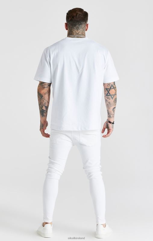SikSilk Men White Essential Distressed Skinny Jean XTFJ553 Apparel