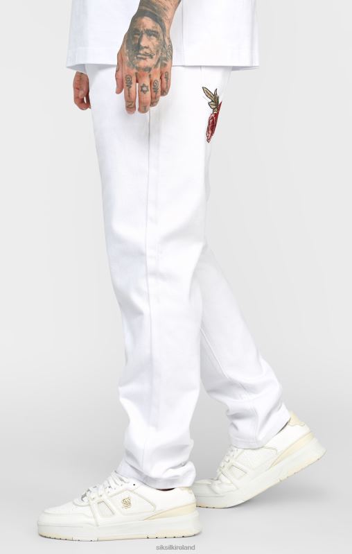 SikSilk Men White Rose Straight Cut Denim XTFJ550 Apparel