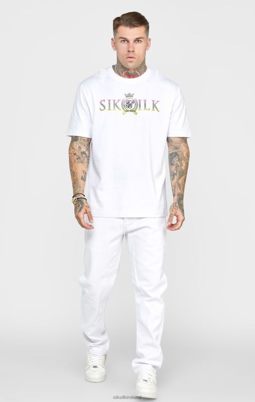 SikSilk Men White Rose Straight Cut Denim XTFJ550 Apparel