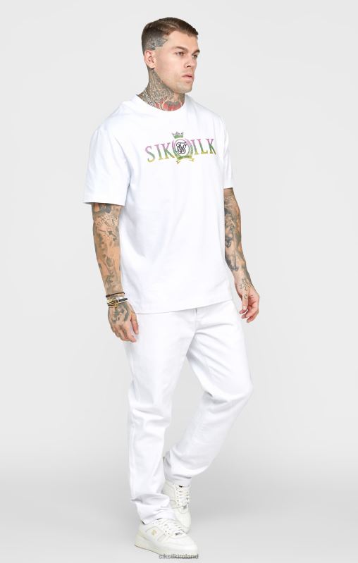SikSilk Men White Rose Straight Cut Denim XTFJ550 Apparel