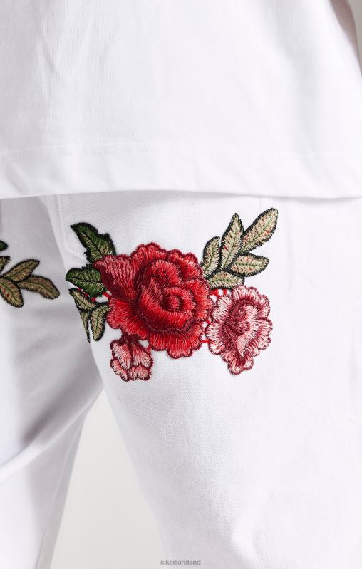 SikSilk Men White Rose Straight Cut Denim XTFJ550 Apparel