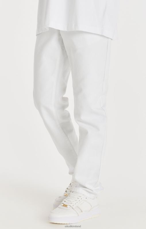 SikSilk Men White Straight Cut Denim XTFJ547 Apparel