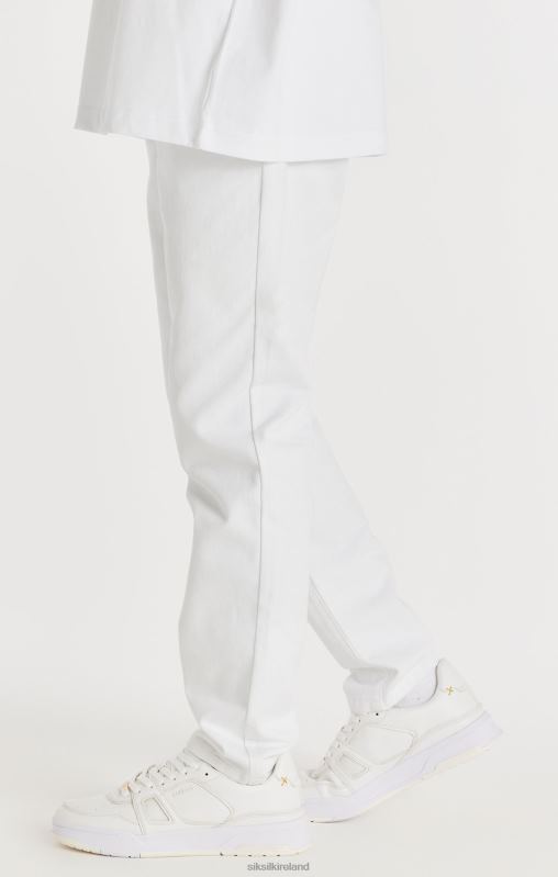 SikSilk Men White Straight Cut Denim XTFJ547 Apparel