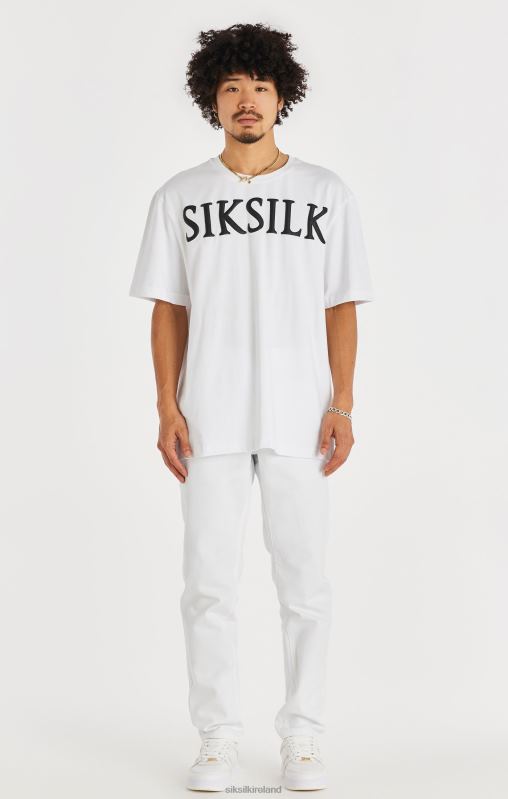 SikSilk Men White Straight Cut Denim XTFJ547 Apparel