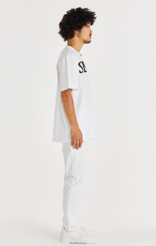 SikSilk Men White Straight Cut Denim XTFJ547 Apparel