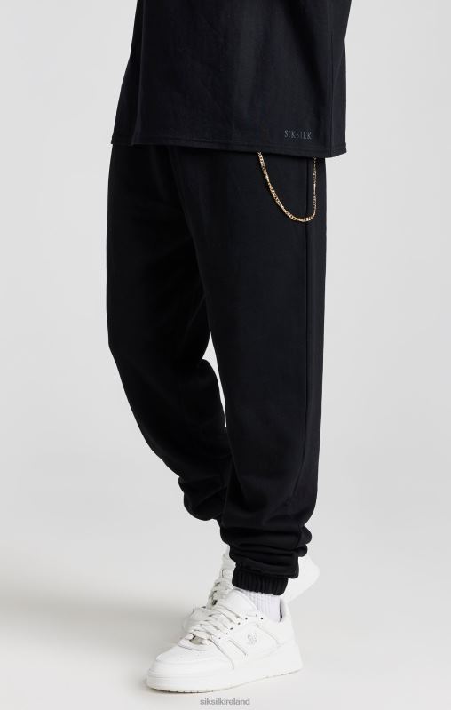 SikSilk Men Black Chain Jogger XTFJ533 Apparel