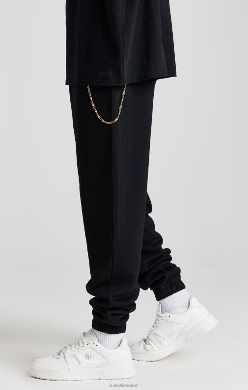 SikSilk Men Black Chain Jogger XTFJ533 Apparel