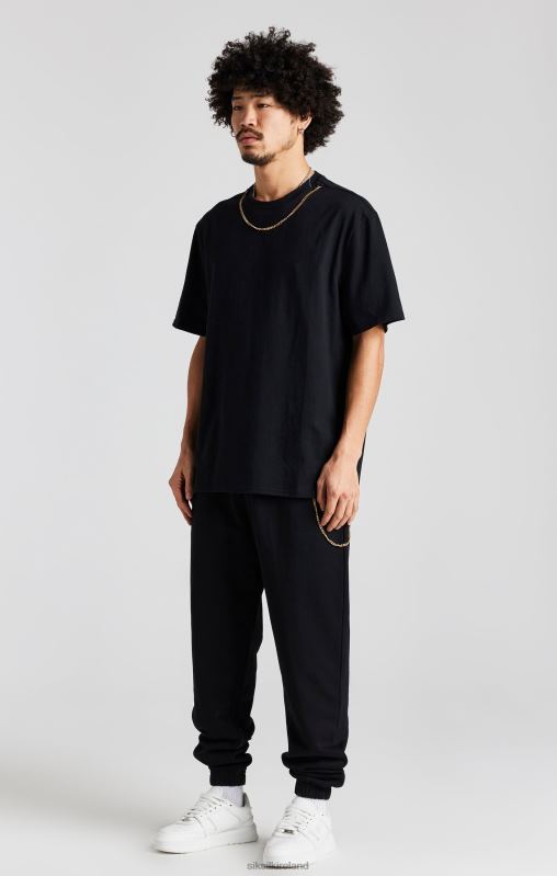 SikSilk Men Black Chain Jogger XTFJ533 Apparel