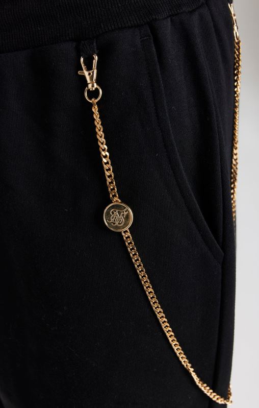 SikSilk Men Black Chain Jogger XTFJ533 Apparel