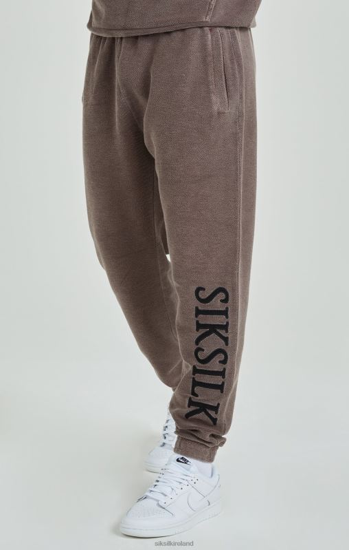 SikSilk Men Brown Heavyweight Loopback Relaxed Joggers XTFJ537 Apparel