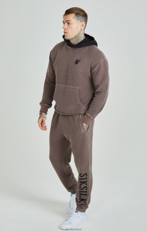 SikSilk Men Brown Heavyweight Loopback Relaxed Joggers XTFJ537 Apparel