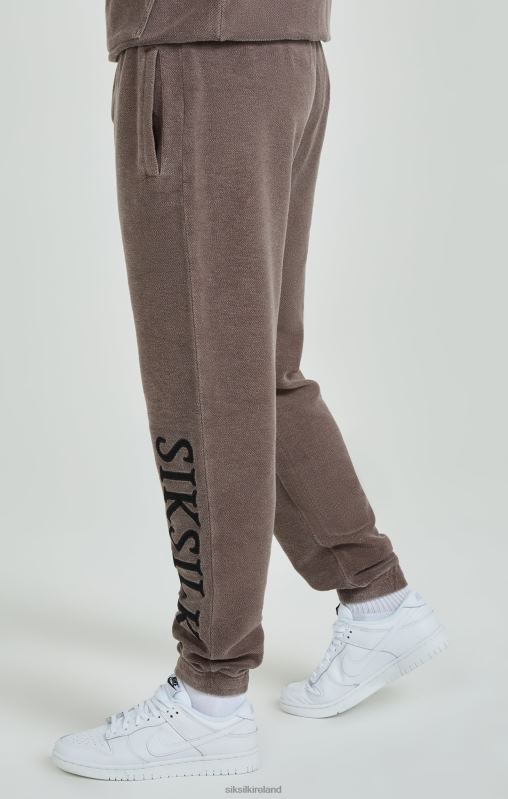 SikSilk Men Brown Heavyweight Loopback Relaxed Joggers XTFJ537 Apparel