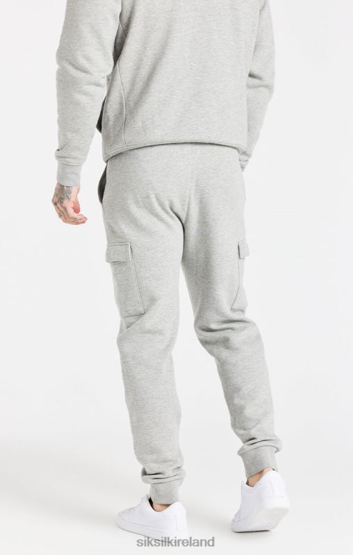 SikSilk Men Grey Essential Cargo Fleece Jogger XTFJ538 Apparel