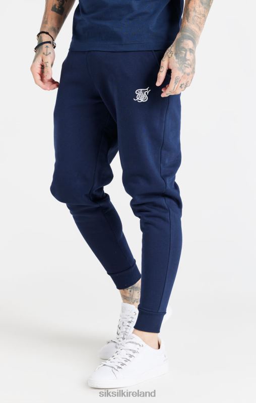 SikSilk Men Navy Essential Fitted Jogger XTFJ539 Apparel