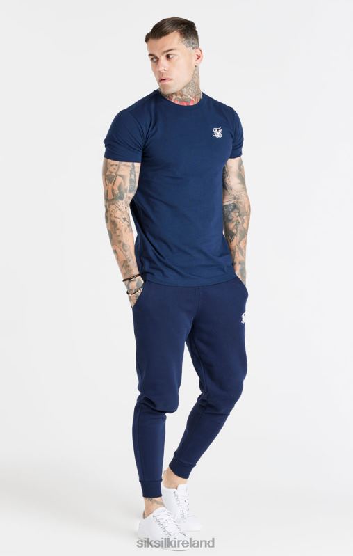 SikSilk Men Navy Essential Fitted Jogger XTFJ539 Apparel