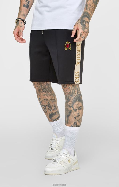SikSilk Men Black Crest Short XTFJ577 Apparel